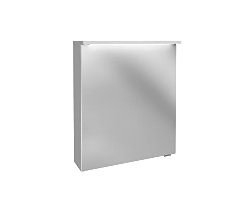 FACKELMANN LED-Spiegelschrank Oxford/Badschrank mit LED-Beleuchtung/Maße (B x H x T): ca. 60,2 x 69,6 x 20 cm/hochwertiger Schrank mit 2 Türen fürs Bad/Soft-Close-System/Korpus: Weiß