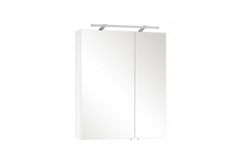 Schildmeyer 125095 Spiegelschrank, 60 x 75 x 16 cm, weiß Glanz