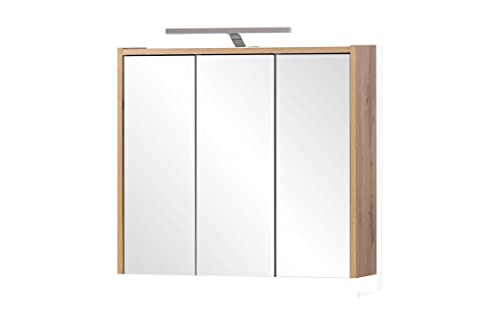 Schildmeyer Spiegelschrank Carlos, Eiche Landhaus Dekor, 65 x 16 x 64 cm