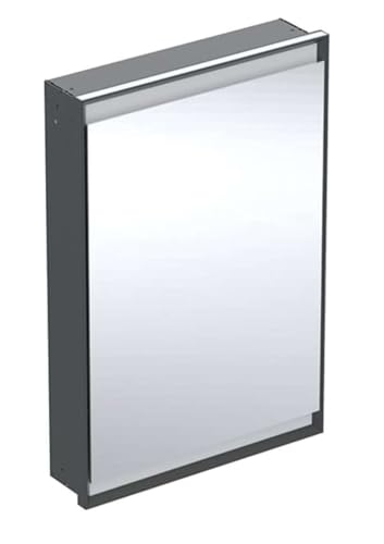 Keramag Geberit ONE Spiegelschrank mit ComfortLight, 1 Tür, Unterputzmontage, schwarz matt/Aluminium, 60x90cm, 505.80; Ausführung: Anschlag rechts