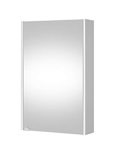 Planetmöbel Spiegelschrank in weiß Breite 50cm, Badspiegel Hängeschrank mit Softclose Schranktür für Badezimmer, Gäste WC