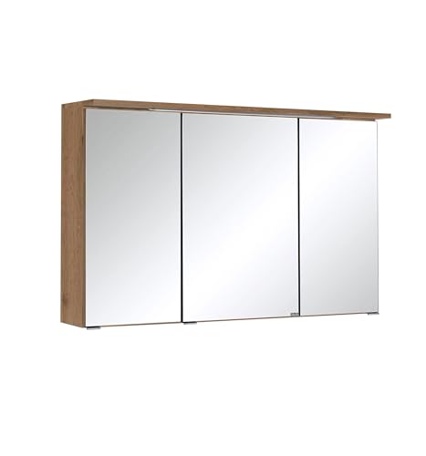 Spiegelschrank Bobbi 100cm Modell 1 3 Türen und led Licht - Eiche