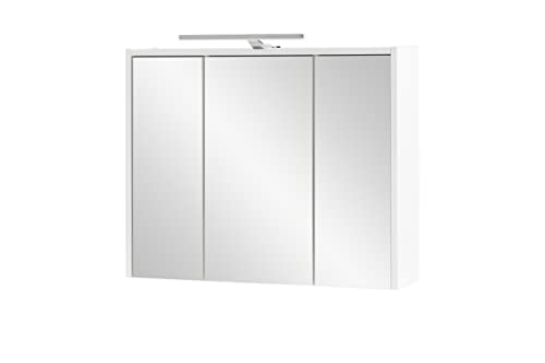 Schildmeyer Spiegelschrank Carlos 149481, Holzwerkstoff, weiß, 74,5 cm