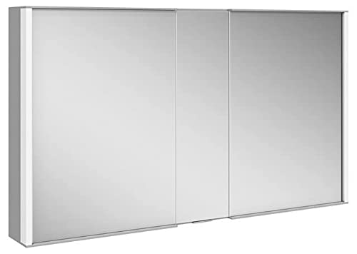 KEUCO Spiegel-Schrank mit Variabler LED-Beleuchtung dimmbar, Badezimmer-Spiegelschrank, mit Aluminium-Korpus, mit 2 Türen, 120x70x16 cm Royal Match