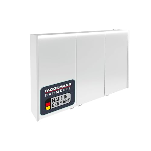 Verona LED-Spiegelschrank – Hängend, Vormontiert, Made in Germany – Badspiegel in Weiß-Hochglanz – 110 x 68,3 x 16,5 cm – Elegant und Praktisch