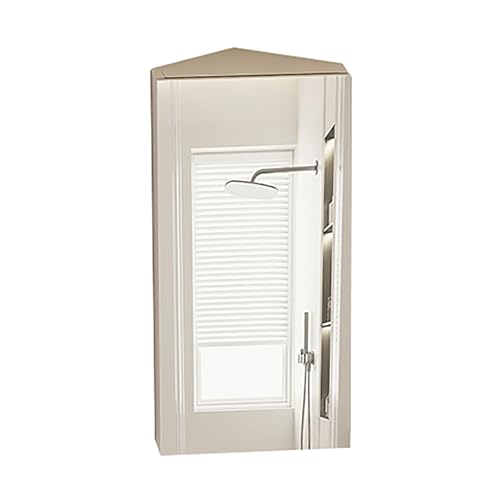 CMYAOYC Eck Spiegelschrank, Badezimmer-Wand Spiegelschrank, Spiegelschrank Bad für Kleinen Raum, Aluminiumlegierung, Zwei Regale