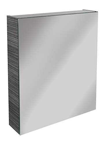 Lanzet Spiegelschrank L0 / Badschrank mit Spiegel/Maße (B x H x T): ca. 60 x 68 x 14,5 cm/Möbel fürs Badezimmer oder WC/hochwertiger Schrank mit 1 Tür/Türanschlag rechts/Korpus: Schwarz
