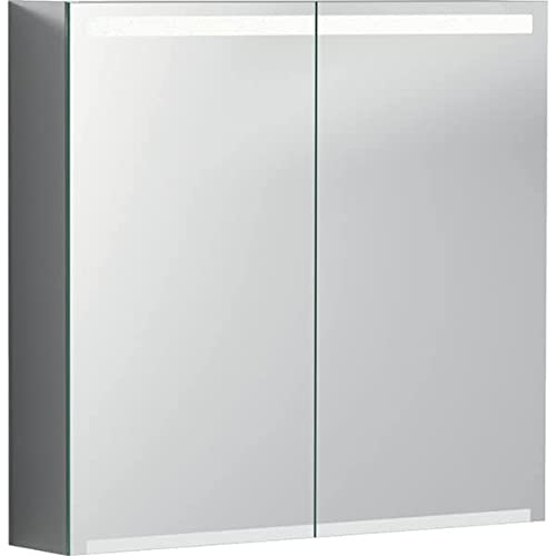 Keramag Geberit Option Spiegelschrank mit Beleuchtung, Zwei Türen, Breite 75 cm, 500205001-500.205.00.1