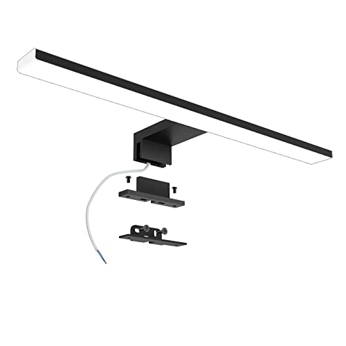 Azhien Led Spiegelleuchte 10W 820LM,40cm Badezimmer Wandleuchte Neutralweiß 4000K,3 In 1 230V Schrank Beleuchtungen Led,Schwarz