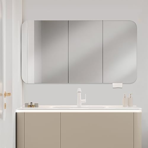 CMYAOYC Spiegelschrank Bad, Badezimmerschrank mit Spiegel, Spiegel Wand -Aufbewahrungsregal, Wandmontierte Badezimmerspiegel für Überwaschbecken, Waschküche (Size : 120x14x70cm/47x6x28in)