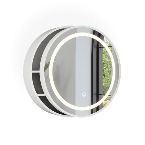 Vicco Badspiegelschrank Silva, Weiß, 50 x 50 cm mit 5 Aufbewahrungsfächern