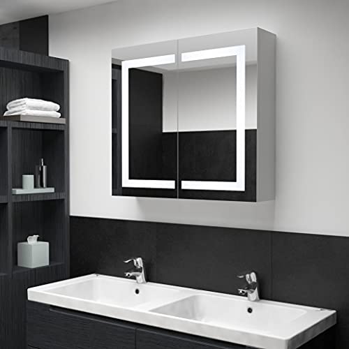 YOPOTIKA LED-Bad-Spiegelschrank, Waschtischunterschrank Rustikalen Schminktische Schränke Badezimmerwaschtische Unterschrank Badezimmer-Unterschrank 80x12,2x68 cm