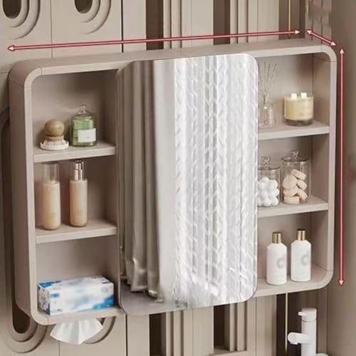 Spiegelschrank Bad mit Beleuchtung und offenem Fach Badschrank mit Spiegel Badezimmer Spiegelschrank mit 1 Türen Hängeschrank badspiegel Badezimmerspiegelschrank Spiegelschrank Bad für Badezimmer