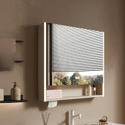 Moderner LED-beleuchteter Badezimmer-Spiegelschrank mit Anti-Beschlag-Licht, Wandmontage, Medizinschränke, ideal für Badezimmer, Waschküche, Küche, 60 x 75 cm
