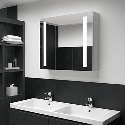 YOPOTIKA LED-Bad-Spiegelschrank, Waschtischunterschrank Rustikalen Schminktische Schränke Badezimmerwaschtische Unterschrank Badezimmer-Unterschrank 89x14x62 cm