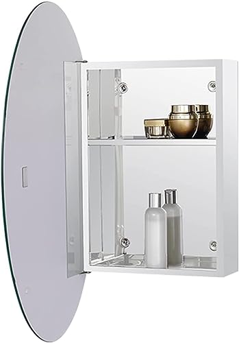 Spiegelschrank Badezimmer Toilette Badezimmer Medizinschrank mit Spiegeltür Wandschrank Aluminium Hängeschrank Hängendes Doppelregal zum Aufbewahren (Color : Silver, Size : 50 * 50Cm) (Silve