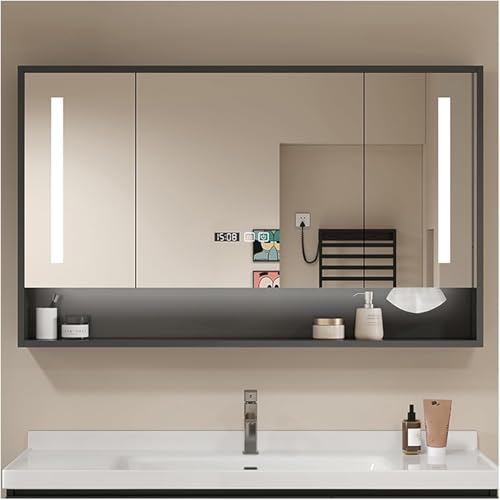 LED-Badezimmer-Spiegelschrank mit Stauraum – Wandmontierter Medizinschrank, moderner Badezimmer-Wandschrank, 150,1 x 70,1 cm, Spiegel für stilvolle platzsparende Lösungen