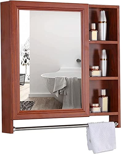 WLCNYL Spiegelschränke Space Aluminium Wandmontierter Badezimmerspiegelkasten Medizinschrank Verspiegelter Badezimmer-Medizinschrank Aluminiumschrank mit Spiegel (Farbe: Rot, Größe: 60 * 70 * 12,5