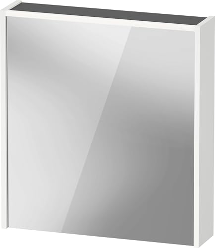 Duravit D-Code Spiegelschrank, Steckdose Typ F (EU, DE), 1 Tür mit Anschlag Links, LED-Lichtfeld Oben, 651x700mm, 5 W, DC7105L18180000, Farbe: weiß matt
