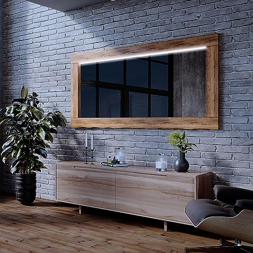 FORAM Badspiegel mit Beleuchtung - Led Spiegel Bad - 150x70 - Badezimmerspiegel Nach Maß - auf Individuelle Bestellung Gefertigt - Modernes Design - Ohne Rahmen